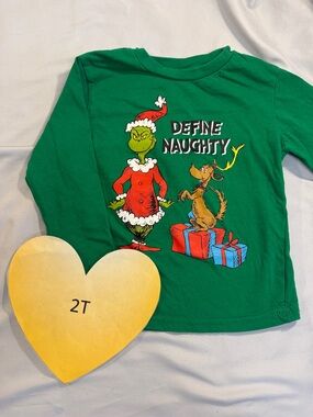 Dr. Seuss - Green Grinch Define Naughty Long Sleeve Shirt. Gender Neutral